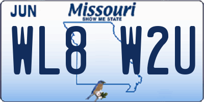 MO license plate WL8W2U