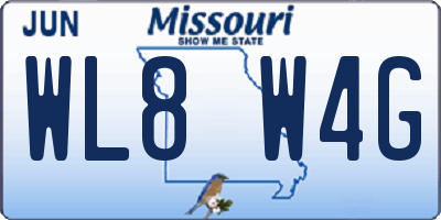 MO license plate WL8W4G