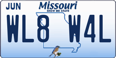 MO license plate WL8W4L
