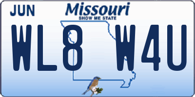 MO license plate WL8W4U
