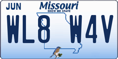 MO license plate WL8W4V