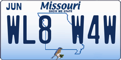 MO license plate WL8W4W