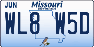 MO license plate WL8W5D