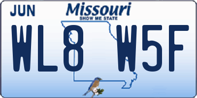 MO license plate WL8W5F