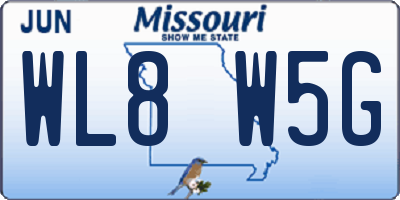 MO license plate WL8W5G