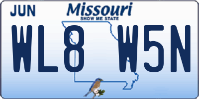 MO license plate WL8W5N