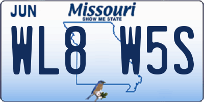 MO license plate WL8W5S