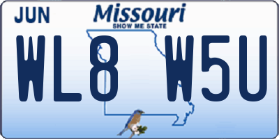 MO license plate WL8W5U
