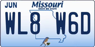 MO license plate WL8W6D