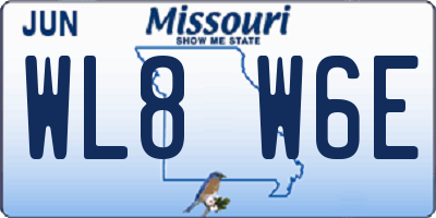 MO license plate WL8W6E