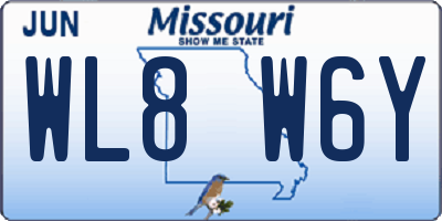 MO license plate WL8W6Y