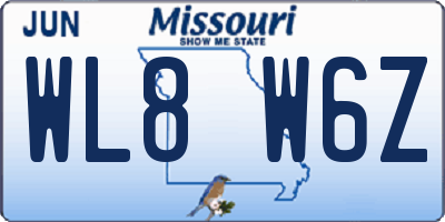 MO license plate WL8W6Z
