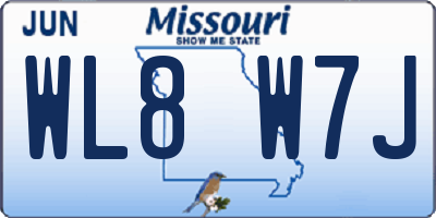 MO license plate WL8W7J