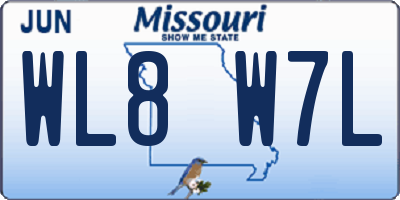 MO license plate WL8W7L