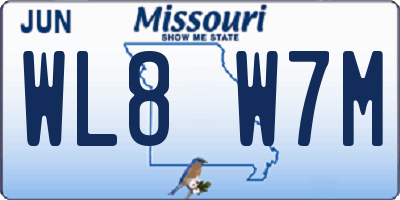 MO license plate WL8W7M
