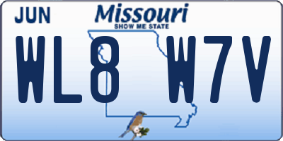MO license plate WL8W7V