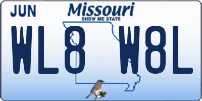 MO license plate WL8W8L