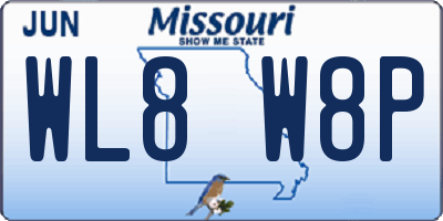 MO license plate WL8W8P