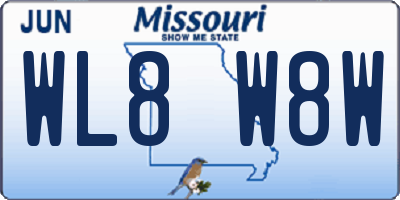 MO license plate WL8W8W