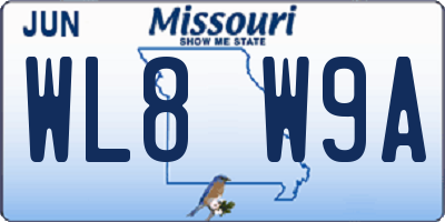 MO license plate WL8W9A