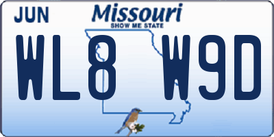 MO license plate WL8W9D