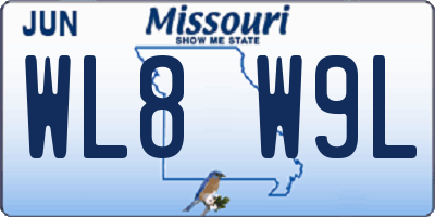 MO license plate WL8W9L