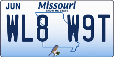 MO license plate WL8W9T