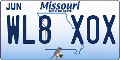 MO license plate WL8X0X