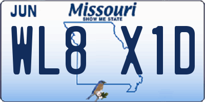 MO license plate WL8X1D