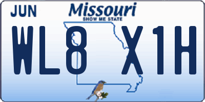 MO license plate WL8X1H