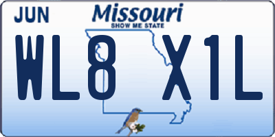 MO license plate WL8X1L