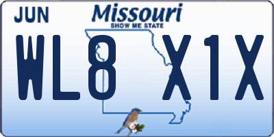 MO license plate WL8X1X