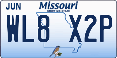 MO license plate WL8X2P