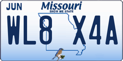 MO license plate WL8X4A