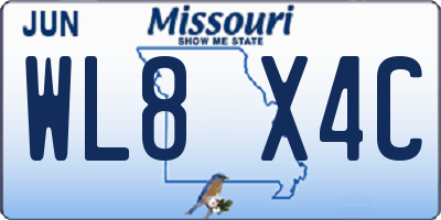 MO license plate WL8X4C