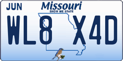 MO license plate WL8X4D