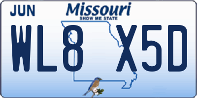 MO license plate WL8X5D