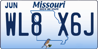 MO license plate WL8X6J