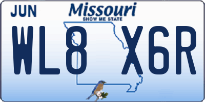 MO license plate WL8X6R
