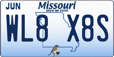 MO license plate WL8X8S