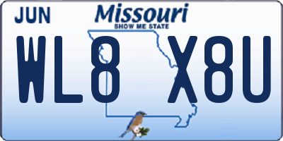 MO license plate WL8X8U