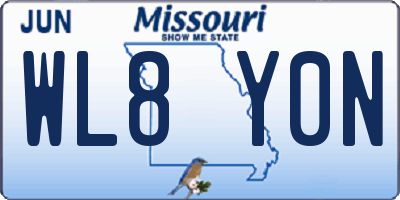 MO license plate WL8Y0N