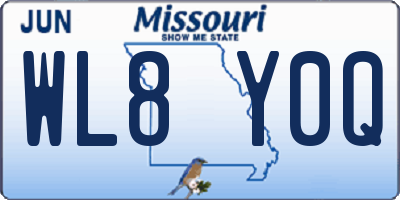 MO license plate WL8Y0Q
