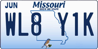 MO license plate WL8Y1K