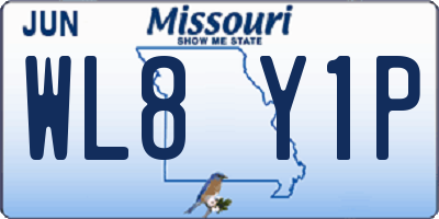 MO license plate WL8Y1P