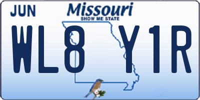 MO license plate WL8Y1R