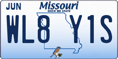 MO license plate WL8Y1S