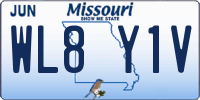 MO license plate WL8Y1V