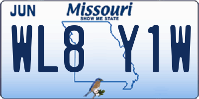 MO license plate WL8Y1W