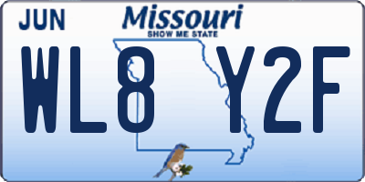 MO license plate WL8Y2F